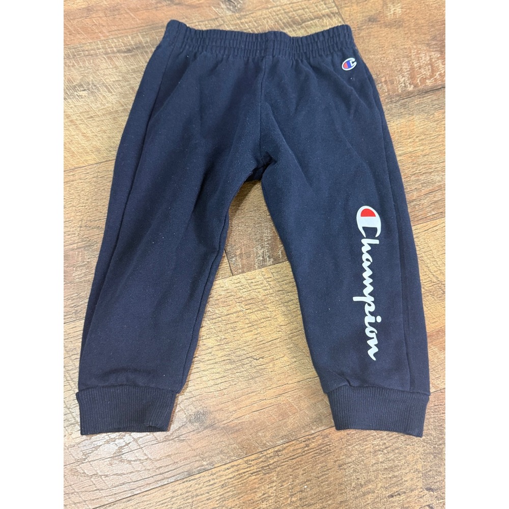 Champion Toddler Boys Navy Blue Fleece Jogger Sweatpants Size 24M Logo Athletic